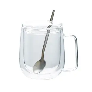 茶道 雙層 隔熱 玻璃杯 喝水 咖啡杯 創意 透明 帶把 有蓋 茶杯 家用 水杯子 口杯 創意茶杯 隔熱玻璃杯