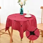 Farmhouse Embroidered Plaid Tablecloth Lattice Fabric Table Cloth Small Squar...