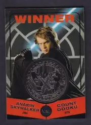 STAR WARS CHROME PERSPECTIVES SILVER MEDALLION ANAKIN SKYWALKER vs COUNT DOOKU