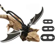 Catzon Lizard Leash Adjustable Soft Harness for Reptiles Animals-Silver