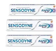 Sensodyne Toothpaste Rapid Relief STRONG TEETH HEALTHY GUMS (3X80G) FREE SHIP