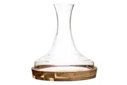 Tempa Harvey 1.6L Glass Wine Decanter Bottle Container w Acacia Wood Holder CLR