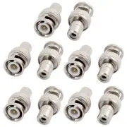 10 Pcs BNC Male to RCA Female Jack Coax Cable Video Adapter Connector