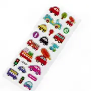 Kids Crafts Learning Activity Fun Stickers: Red Bus Car Trucks Traffic Lights