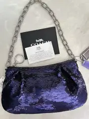 NWT COACH SPECIAL EDITION POPPY SEQUINS GRAPE SODA POUCH 14368