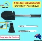 4 in one set camping outdoor shovel knife saw axe handle DIY Home kit set travel