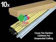 10x Gold Cross Tee Section, 1200mm x 24mm, Suspended Ceiling Grid System T1200