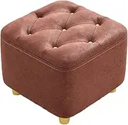 Fenteer Square Footstool Footrest Ottoman Stool Foot Stool for Entryway Bedside Bedroom Office, red