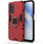 [HONLEN] Case Compatible with Oppo A16 / Oppo A16s / Oppo A54s Mobile Phone Case, [Shockproof] [Scratch-Resistant] Case with 360 Degree Rotating Holder Armour Protective Cover Red