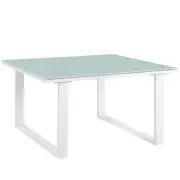 Modway Outdoor Side Tables 16.5"Hx29.5"Wx29.5"D Modern Aluminum Frame In White
