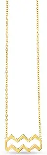 [JewelryWeb] 14k Yellow Gold Aquarius Necklace With Push Back Clasp .9mm Chain width 46 Centimeters Chain-Necklace for Women and Men