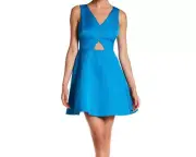 ZAC ZAC POSEN blue cut out fit and flare dress nwt