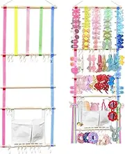 HY.MIS Bow Holder Organizer for Girls Hair Bows, Baby Headband Organizer Hair Accessories Storage Wall Hanging Decor for Toddler Girls Room