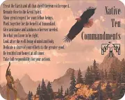 Native American Indian Ten Commandments Mouse Pad 7 x 9
