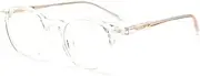 [VFDHN] Round Glasses Frame Men Clear Lens Male Green Grey Glasses For Women Acetate Spring Hinge Female