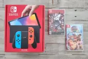 NEW Nintendo Switch OLED + Persona 5 & Street Fighter Game Bundle 2 Day Air ✈️