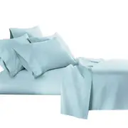 Aqua Bamboo Blend Cooling Flat Fitted Sheet Set