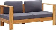 Sectional Sofa Garden Sofa Bench with Cushions 140 cm Solid Acacia Wood Grey
