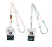 Cute Lanyard id Holder Durable Retractable Lanyards for ID Cool Marble