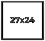 27x24 Shadow Box Frame Black | 1 inches Deep Real Wood Contemporary Shadowbox Di