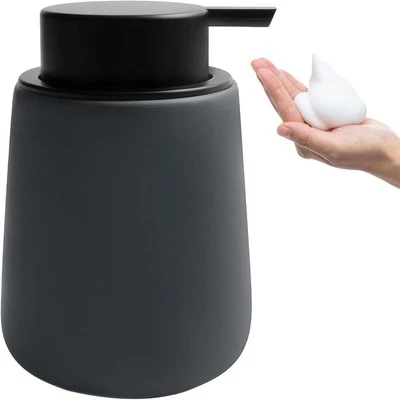 400ml/13oz Foam Hand Soap Dispenser, Grey Ceramic Hand Soap Dispenser