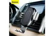 Phone Holder Baseus Qi Car Gravity Fast Charger Air Vent Mount for iPhone Silver