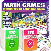 QUOKKA 3xSet Multiplication Flash Cards 3rd Grade - 340 Flashcards Multiplication and Division Math Games - Learning Board Games for Boys and Girls Ages 6-7-8 - Fun Educational Preschool Games