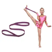 3.3ft Stretch Strap with Loops Cheerleading Stunt Yoga Strap, Purple