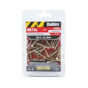 Buildex 8 - 18 x 30mm Zinc Plated Countersunk Ribbed Head Metal Tek Screws - 50 Pack
