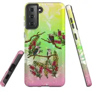 For Samsung Galaxy S21 FE Case Armour Cover, Kookaburras