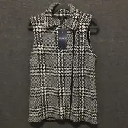 Chaps Womens Vest Medium Black Full Zip NWT