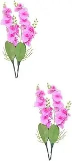 Zerodeko 2sets Vivid Phalaenopsis Artificial Orchid Flowers for Home Realistic Faux Plants for Weddings Parties and Floral Arrangements Flexible Stems Easy to Maintain 2pcs*2