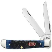 CASE XX KNIVES NAVY BLUE JIGGED BONE MINI TRAPPER 6207 SS (7321) POCKET KNIFE