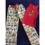 Disney store holiday Christmas pj top and flannel pants