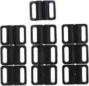 Colaxi 10 Sets 14mm Plastic Bikini Clips Hook Snap Clasps - Black