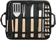 PEYWKANZT Multifunctional 17-Piece BBQ Grill Tool Set with Carry Bag, Stainless Steel Spatula Kit for Outdoor Grilling, Camping, Picnic and Party, Cooking and Kitchen