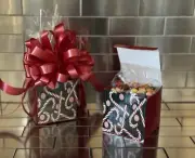 Christmas Candy Cane Gift-Basket/Box & 1/2 LB Jelly Belly Beans Candy Wrap & Bow