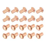 100 Pcs 13/64" x 5/16" Round Head Copper Solid Rivets Fasteners