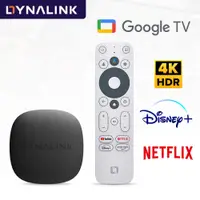在飛比找PChome24h購物優惠-Dynalink Google TV 智慧4K電視盒 電視棒