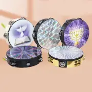 Tambourine Double Row Percussion Jingles Hand Instrument Toy For Party Perfo HR6