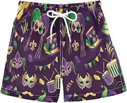 [RPLIFE] Boy Swim Trunks, Little Boy Swim Trunks 2T, Mardi Gras