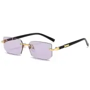 Rimless Sunglasses Rectangle Fashion Popular Women Men Shades Small Square Sun G