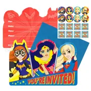 Super Hero Girls Invitation Set (Pack of 8)