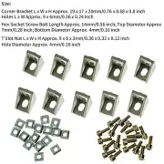 Aluminum_Profile Connector Set with 20 Corner Bracket 40x Hex Socket Screw Bolt