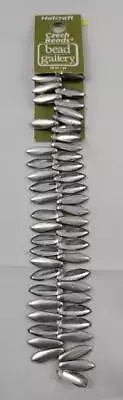 Halcraft Czech Beads Silver Oval Bead Strand New 48 Pc