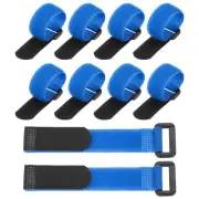 10Pcs Reusable Cable Ties 6"x0.79" Adjustable Reusable Hook & Straps Blue