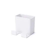 3 pcs Multi-function Mobile Phone Charging Plug Holder Wall Mounted Set-Top-Box Remote Control Parts Storage Box Paste Type TV Air Conditioner Remote Control Box WHITE COLOR