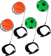 4Pcs Wrist Return Ball Elastic String Rebound Balls for Includes Basketballs Soccer Balls for and Outdoor Play for Exercise Hand