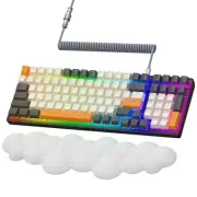 Wireless Mechanical Keyboard,2.4G/USB-C/Bluetooth Gaming Keyboard Hot Swappab...
