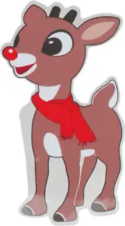 Rudolph The Red-Nosed Reindeer with Scarf Jelz Christmas Window Cling New